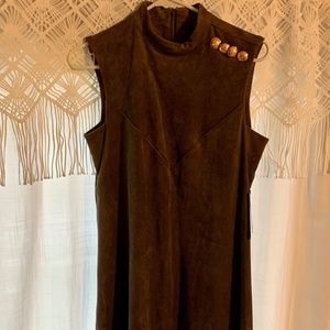 Ivanka Trump Faux Suede Sleeveless Dress